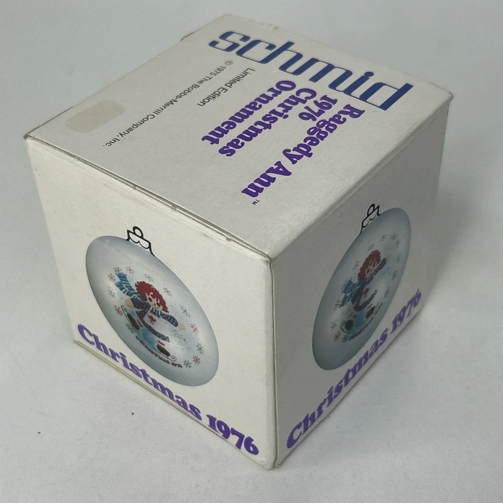 VTG 1976 Raggedy Ann Xmas Ornament Schmid Thread Limited Edition Original Box
